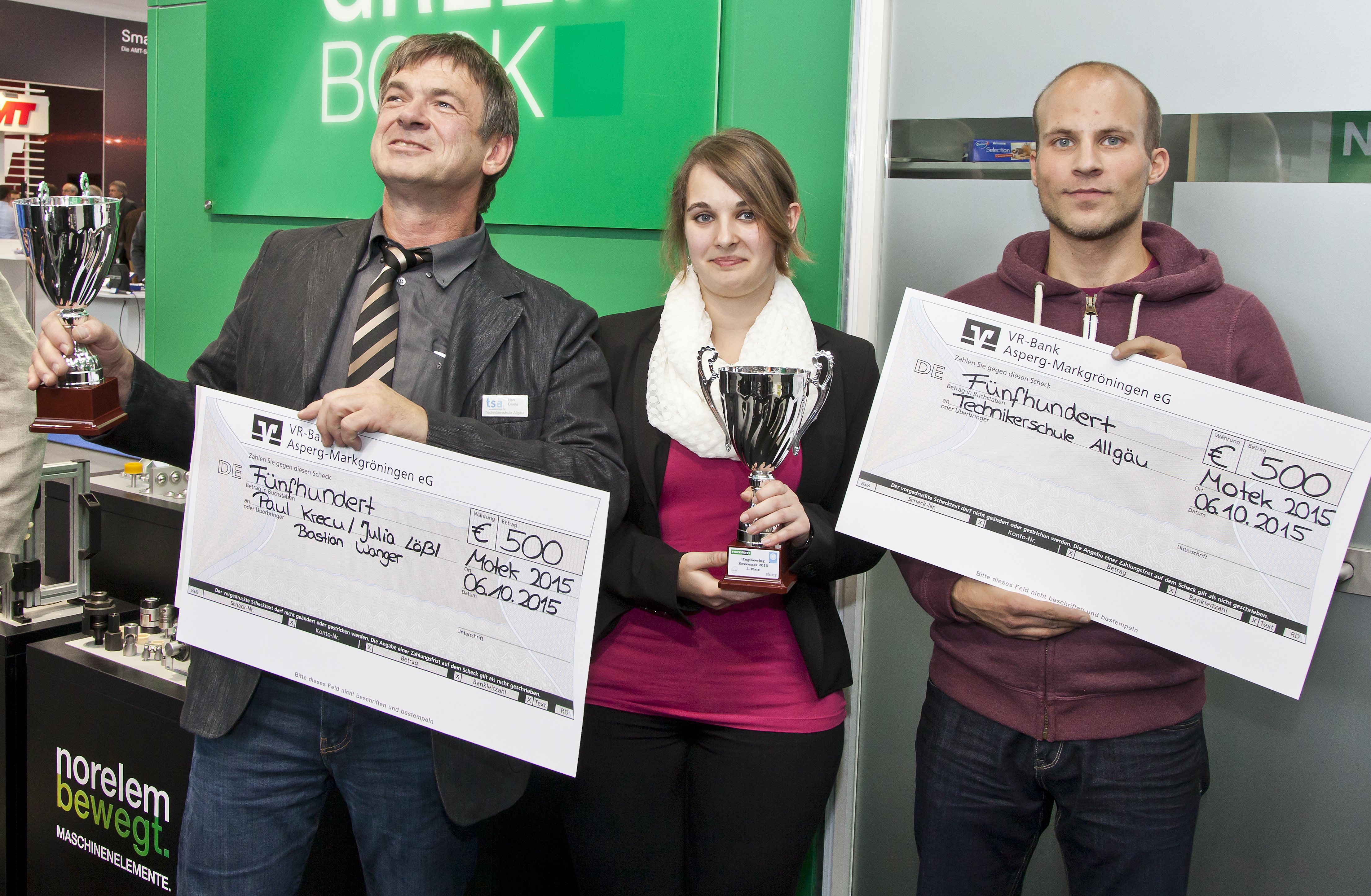 Bastian Wagner, Julia Lößl und Paul Krecu von der Techniker Schule Allgäu Kempten